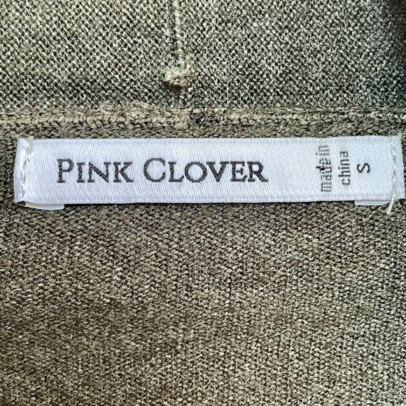 NWT Pink Clover Open Front Patch Pocket Cardigan Moss Green Neutral Size Small - Picture 4 of 12